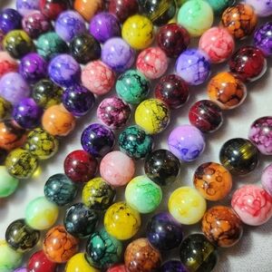 Jewel Color Round Glass Beads